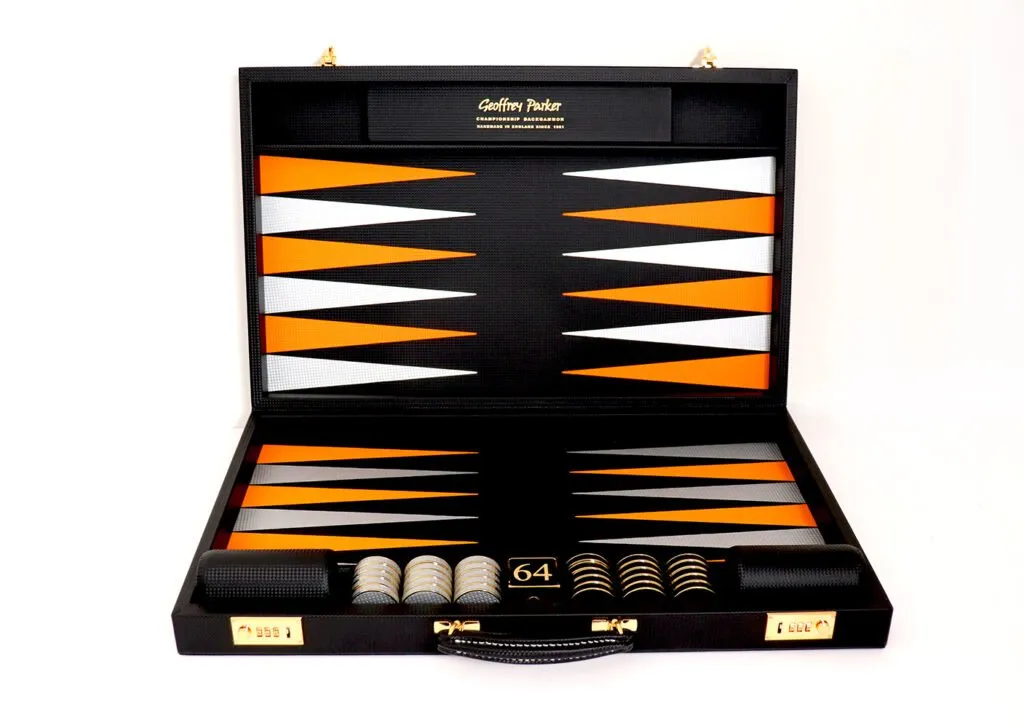Geoffrey Parker | Luxury Games | Backgammon Set | Geoffrey Parker | Backgammon Sets Geoffrey Parker | Carbon Fibre | Luxury Backgammon | F1 Backgammon | Carbon Fibre Gift