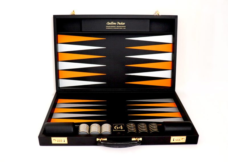 Geoffrey Parker | Carbon Fibre | Luxury Backgammon | F1 Backgammon | Carbon Fibre Gift